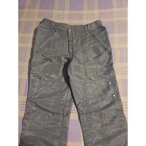 Vintage 80s Le Tigré Parachute Pants Nylon 32 Snap Button Shiny Zip Pockets Rare